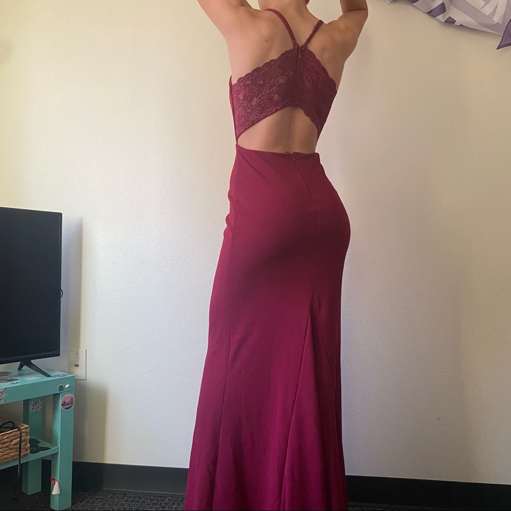 Lulu's Maroon Maxi Dress
